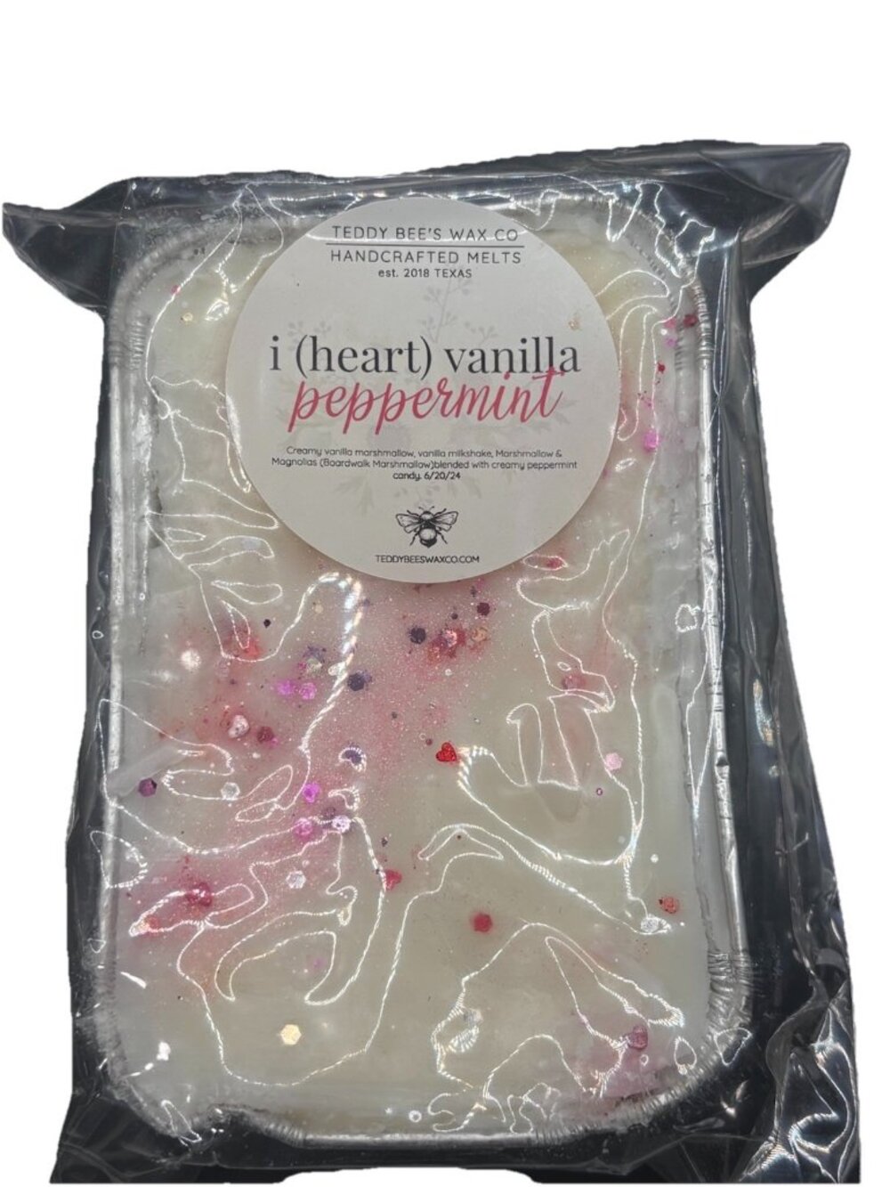 Teddy Bee’s I Heart Vanilla Peppermint Vendor Wax Melts Loaf 12 oz Christmas